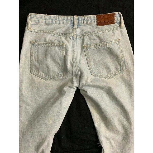 Zara Womens Light Blue Distressed Mid Rise Jeans Denim 4 Small - Picture 5 of 6